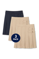 3-Pack Pleated Two-Tab Skort
