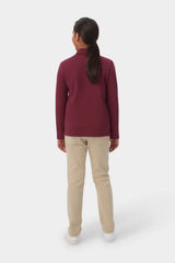Long Sleeve Fitted Interlock Polo with Picot Collar (Feminine Fit)