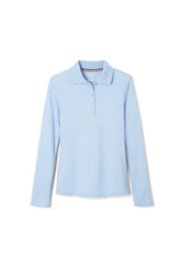Long Sleeve Fitted Interlock Polo with Picot Collar (Feminine Fit)