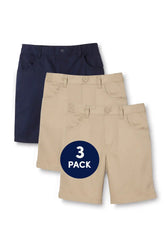 3-Pack Girls' Pull-On Twill Short