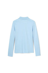 Long Sleeve Fitted Interlock Polo with Picot Collar (Feminine Fit)