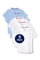 5-Pack Short Sleeve Modern Peter Pan Blouse