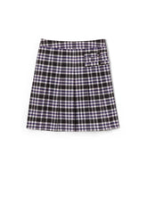 Plaid Pleated Two-Tab Skort