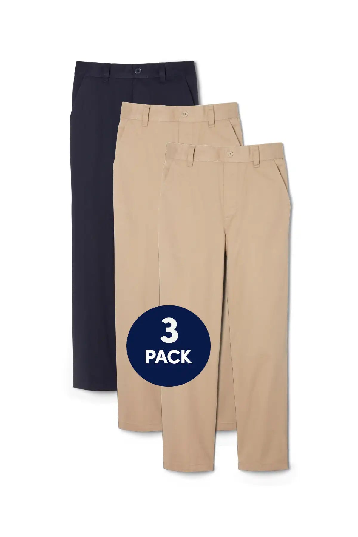 3-Pack Boys' Pull-On Relaxed Fit Stretch Twill Pant