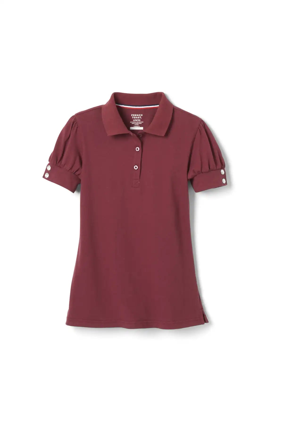 Short Sleeve Jersey Polo with Rhinestone Buttons - FINAL SALE
