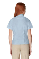Short Sleeve Oxford Blouse with Princess Seams - FINAL SALE