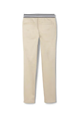 Girls' Pull-On Skinny Fit Stretch Twill Pant with Striped Elastic Waistband - FINAL SALE