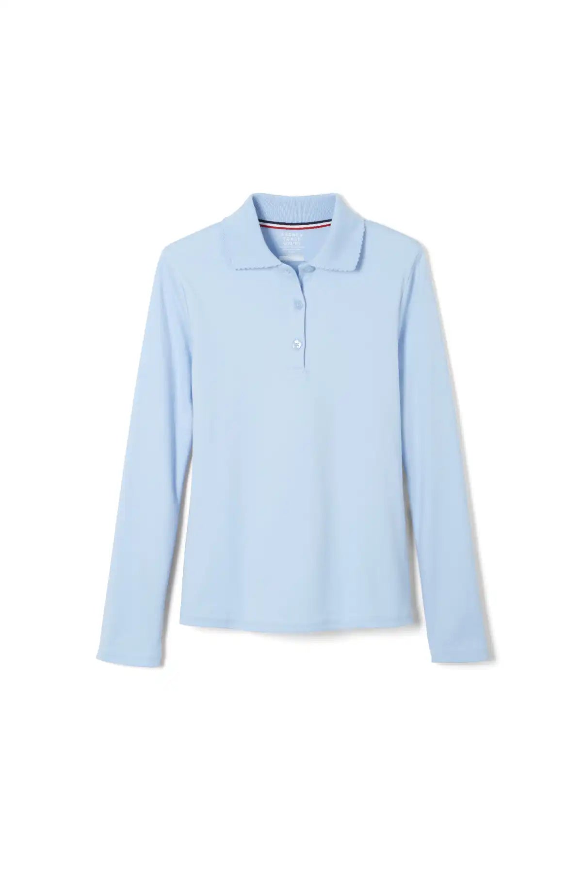 Long Sleeve Fitted Interlock Polo with Picot Collar (Feminine Fit)