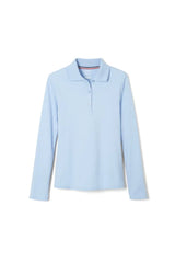 Long Sleeve Fitted Interlock Polo with Picot Collar (Feminine Fit)