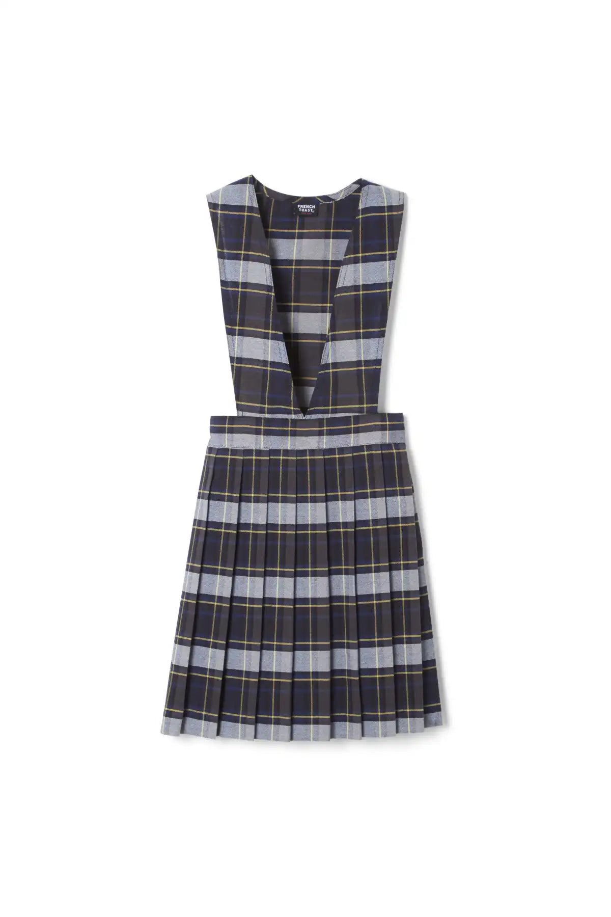 Plaid V-Neck Pleated Jumper