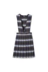 Plaid V-Neck Pleated Jumper