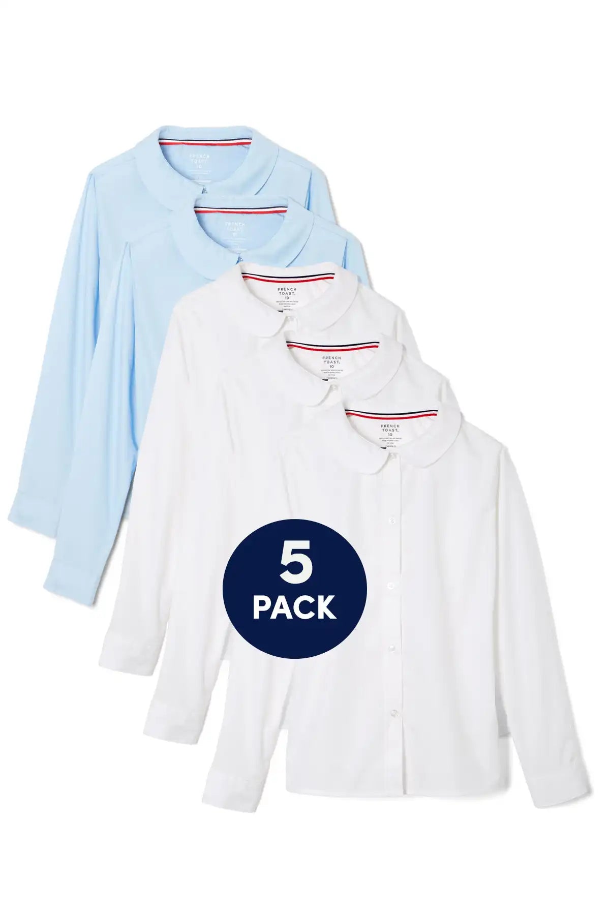 5-Pack Long Sleeve Peter Pan Collar Blouse