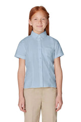 Short Sleeve Oxford Blouse with Princess Seams - FINAL SALE