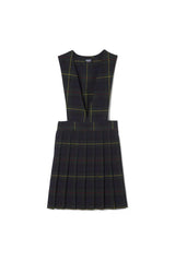 V-Neck Pleated Plaid Jumper - FINAL SALE