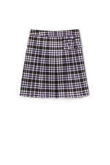 Plaid Pleated Two-Tab Skort