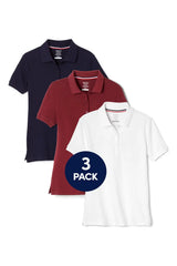 3-Pack Short Sleeve Fitted Stretch Pique Polo (Feminine Fit)